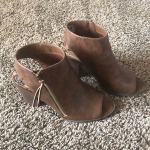 Open toe ankle booties